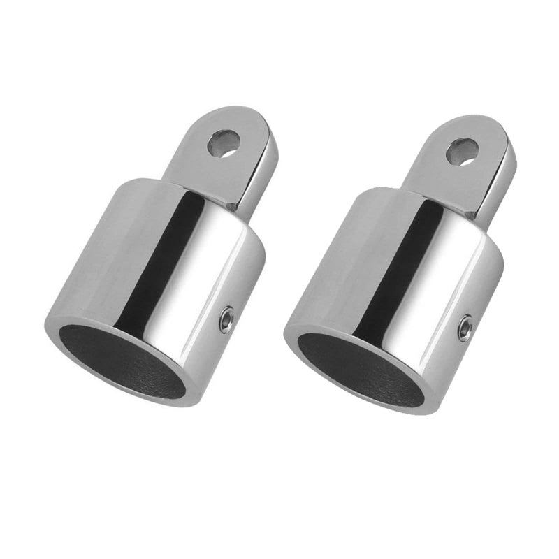 Acelane 2 PCS Bimini Top Cap External Eye End Boat Fittings Stainless Steel Marine Hardware, Fits 7/8 inches OD Round Tubing (Upgraded Silver) - Image 1